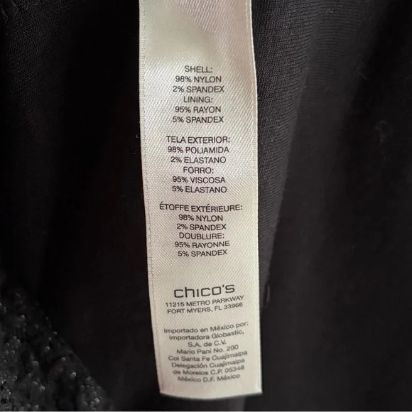 •Chico’s• Textured Black Tiered Ruffle Dress - Size Large - Picture 6 of 8